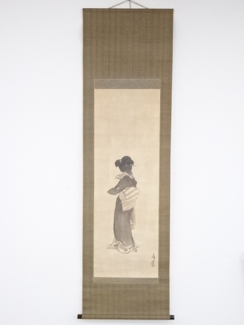 JAPANESE HANGING SCROLL / HAND PAINTED / BEAUTY